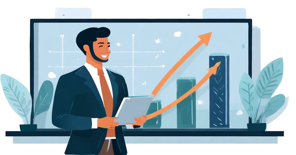 align content metrics with business goals - align content metrics with business goals - Person standing in front of whiteboard with columns for business goals, content metrics, and their alignment