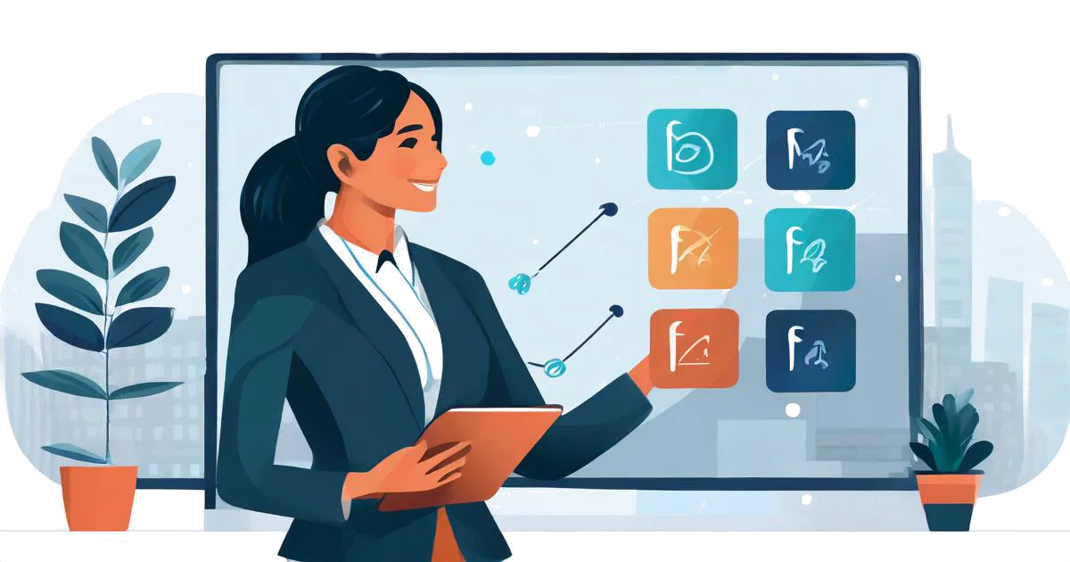 A whiteboard with columns titled Goals, KPIs, and Targets, with text in each column.
A person looking at a whiteboard with three columns drawn on it. The left column is titled "Goals", the middle column is titled "KPIs", and the right column is titled "Target". There are words and numbers written in each column representing examples of goals, KPIs, and targets.