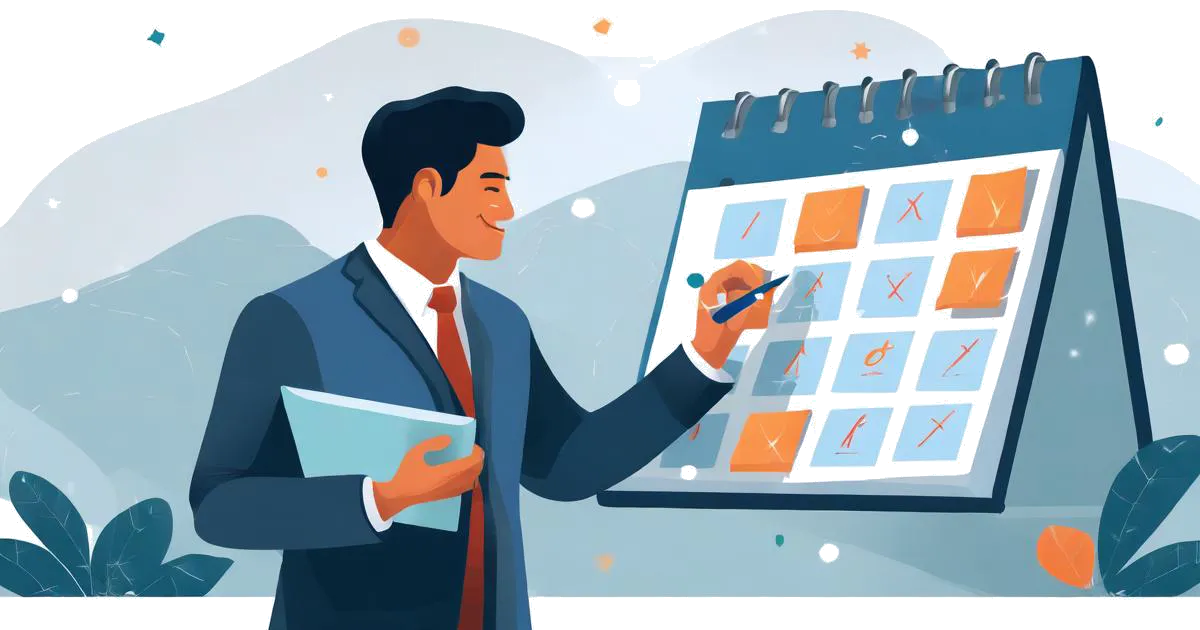 Agile Calendar Adjustments - Agile Calendar Adjustments - Person updating their calendar plan by circling dates and adding sticky note reminders