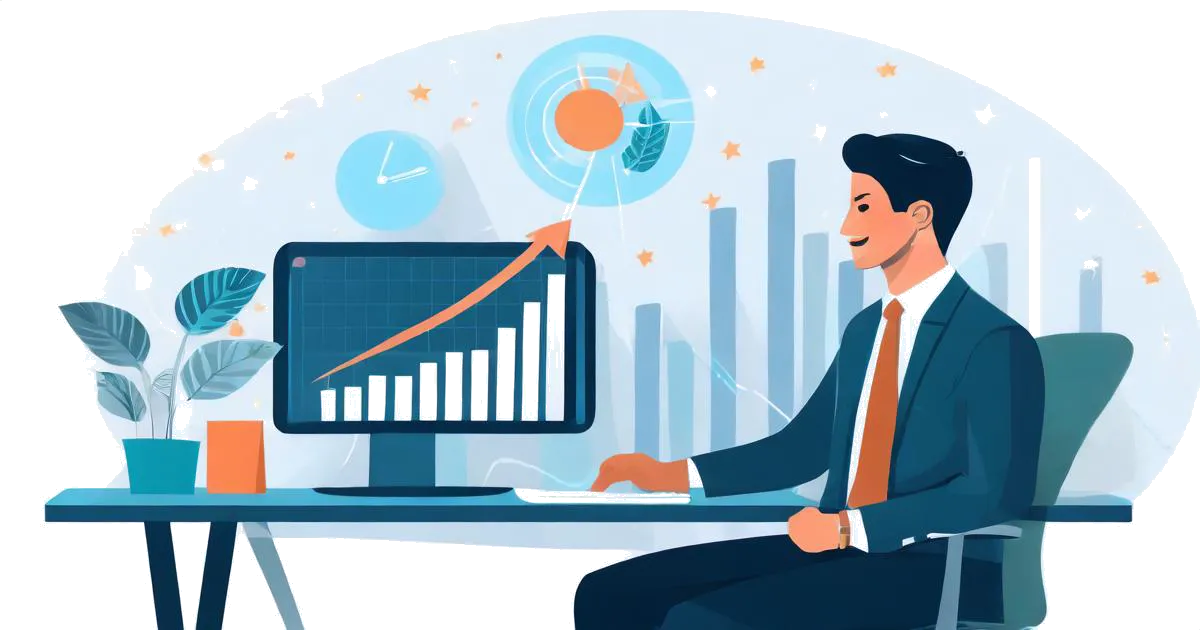 quantify your readers with analytics - quantify your readers with analytics - Person analyzing website analytics dashboard showing rising metrics