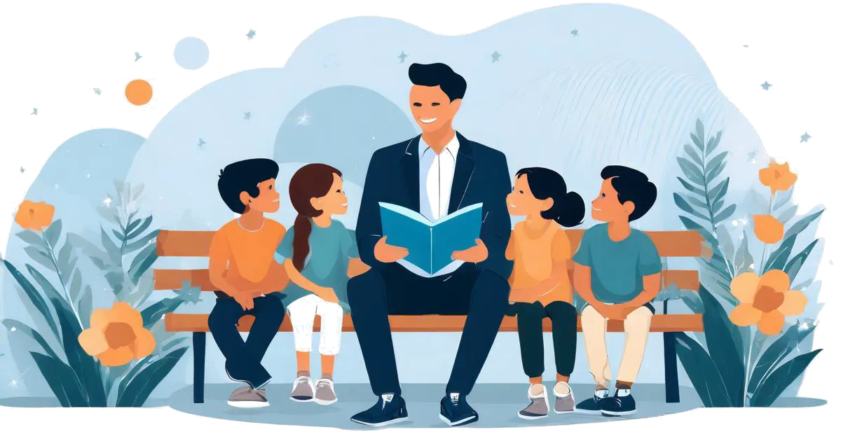 Storytelling for Emotional Connections - Storytelling for Emotional Connections - A storyteller engages a group of children in a park