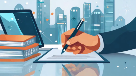 A pen signing a document for content marketing benefits