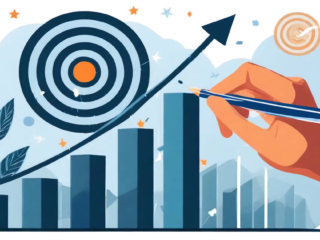 align content metrics with business goals - A graph drawn with a pen rising towards a bullseye target