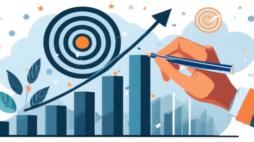 align content metrics with business goals - A graph drawn with a pen rising towards a bullseye target