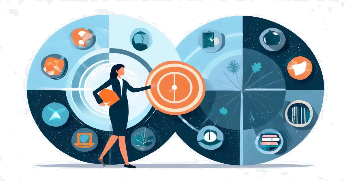 Two overlapping circles diagram comparing key aspects of content marketing and advertising