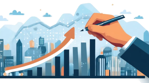 SMART goals - A graph drawn with a pen showing growth over time, indicating setting and achieving goals